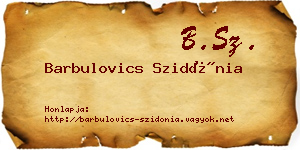 Barbulovics Szidónia névjegykártya